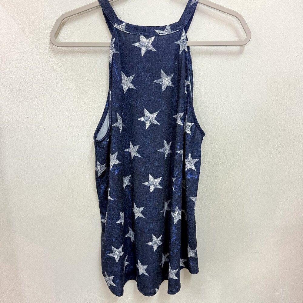 BIBI, Los Angeles Blue with White Stars, Tank Top, Size M